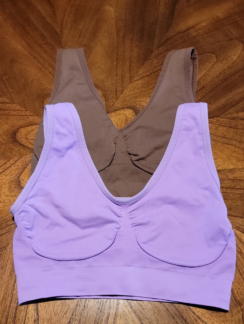 Set Of 2 Seamless Lavender and Brown Comfort Bra - Supportive Everyday Wear